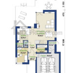 План 1-го этажа проекта двухэтажного дома с гаражом Неон