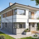 Проект двоповерхового будинку з чотирискатним дахом