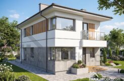 Проект двоповерхового будинку з чотирискатним дахом